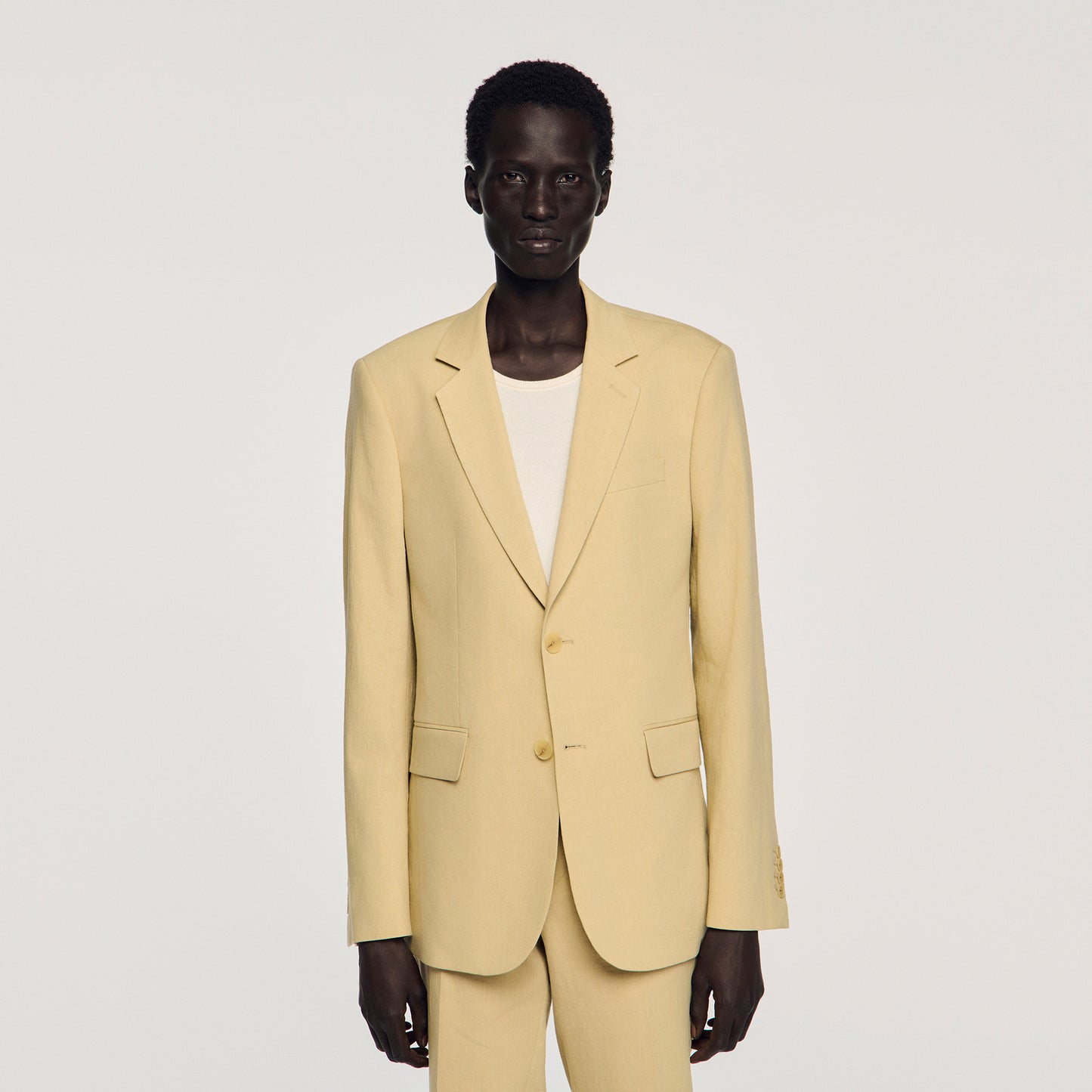 Chaqueta de traje clásica de lino