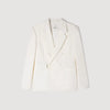 Chaqueta de traje cruzada de lino