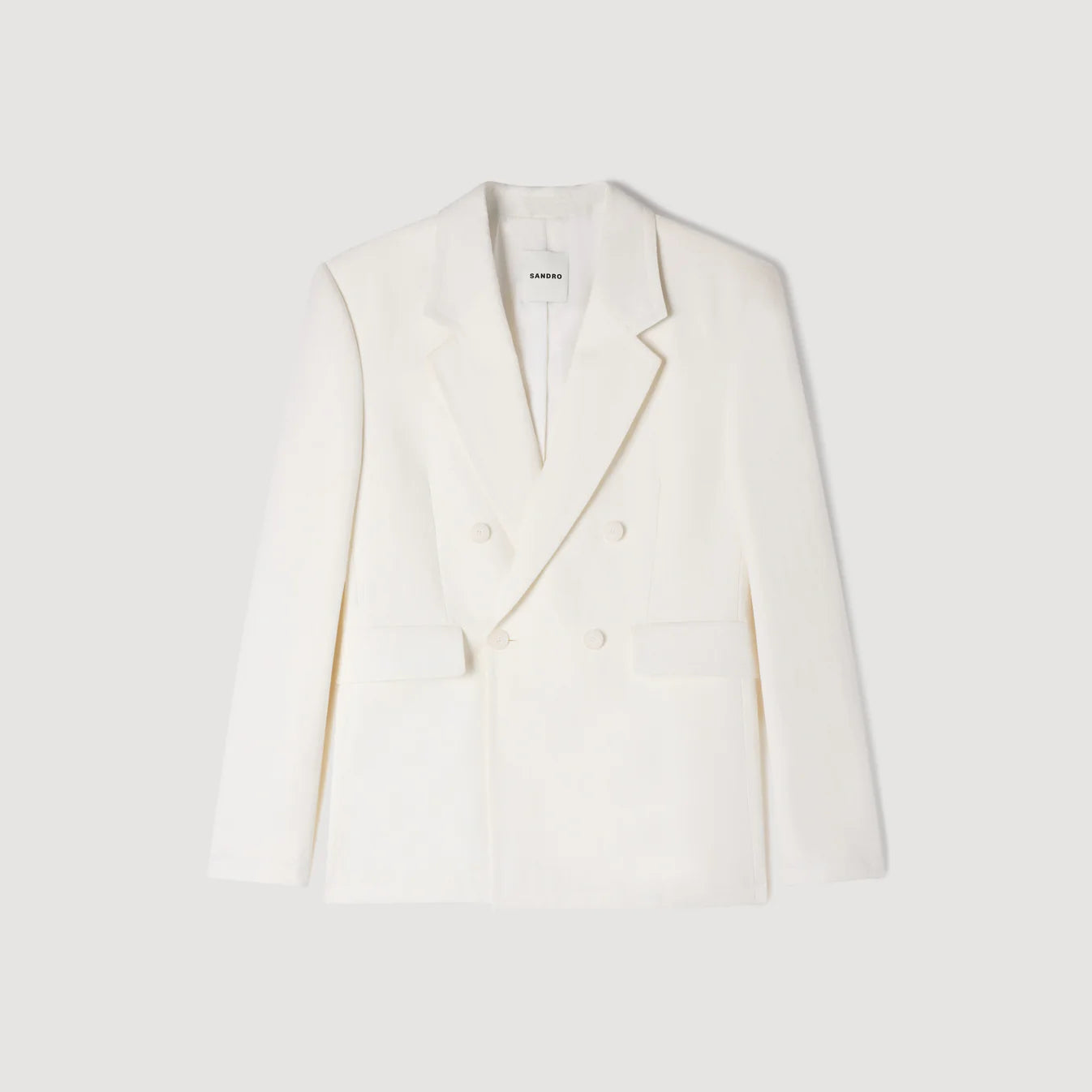 Chaqueta de traje cruzada de lino
