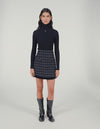 Falda corta de tweed pata de gallo