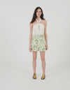 Short ancho con estampado de palmeras