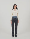 Chaqueta corta de tweed abotonada
