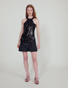 Vestido corto con lentejuelas