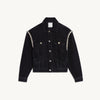 Chaqueta de denim lavado con strass