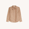 Camisa estampada con cuello de corbata Chainy