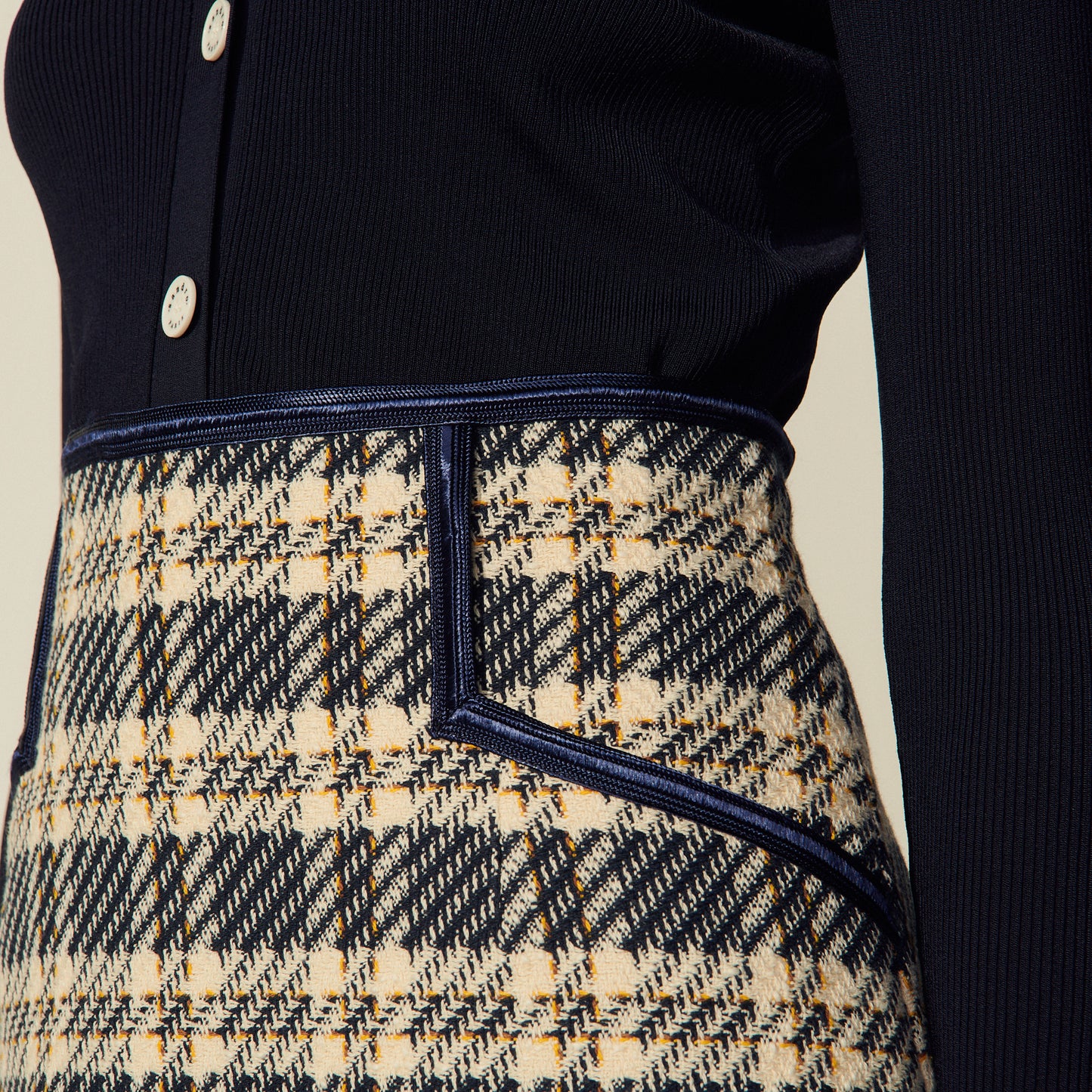 Falda de cuadros de tweed Annete