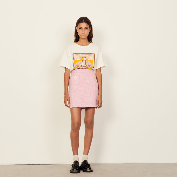 Falda corta de lana