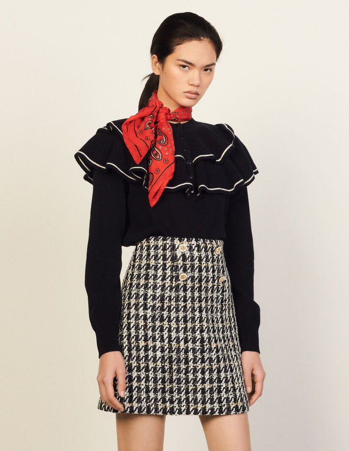 Falda corta de tweed fantasía