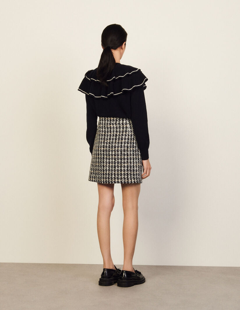 Falda corta de tweed fantasía