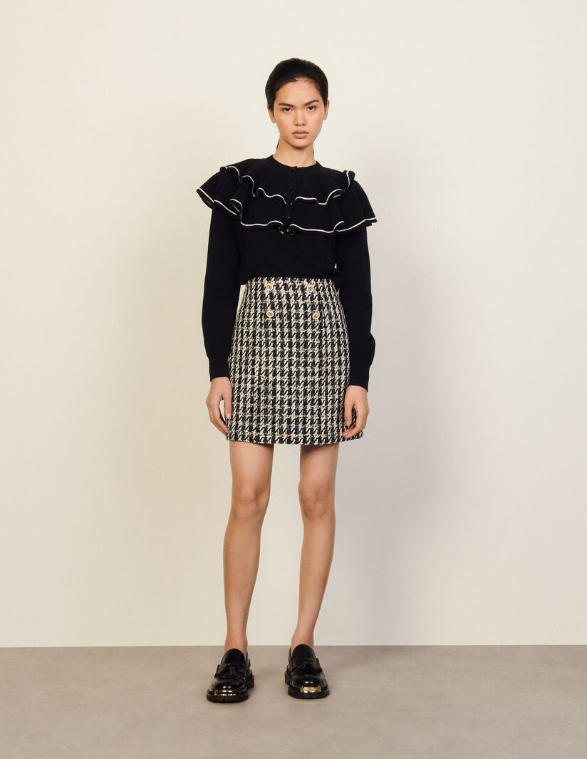 Falda corta de tweed fantasía