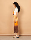Falda midi con flecos y tie & dye