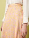 Falda midi plisada estampada