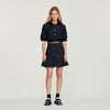 Falda corta de tweed avolantada