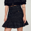 Falda corta de tweed avolantada