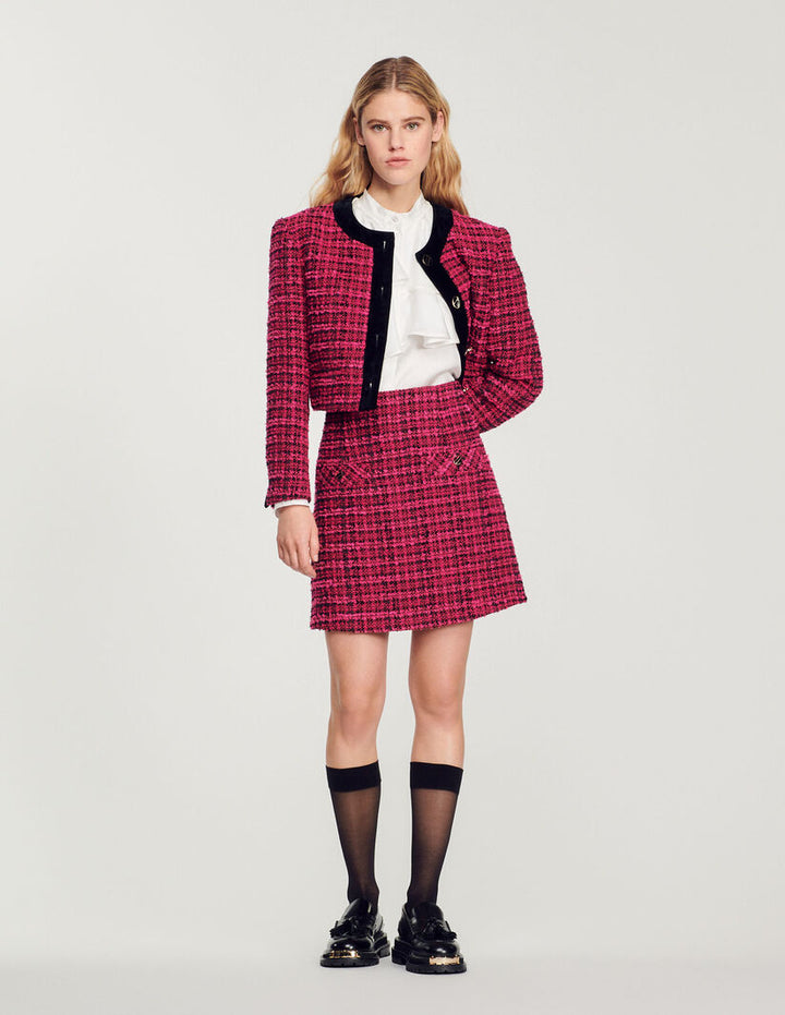 Falda corta de tweed