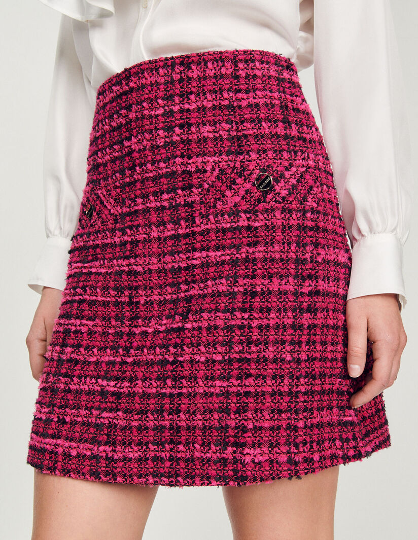 Falda corta de tweed