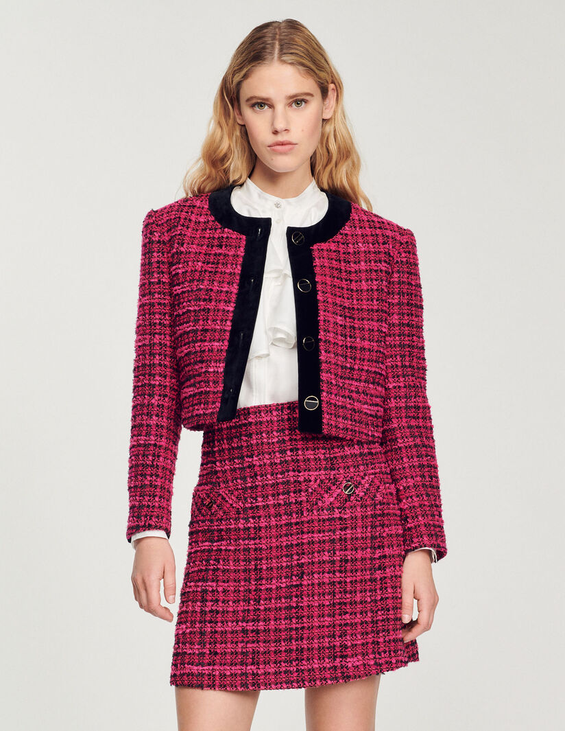 Falda corta de tweed