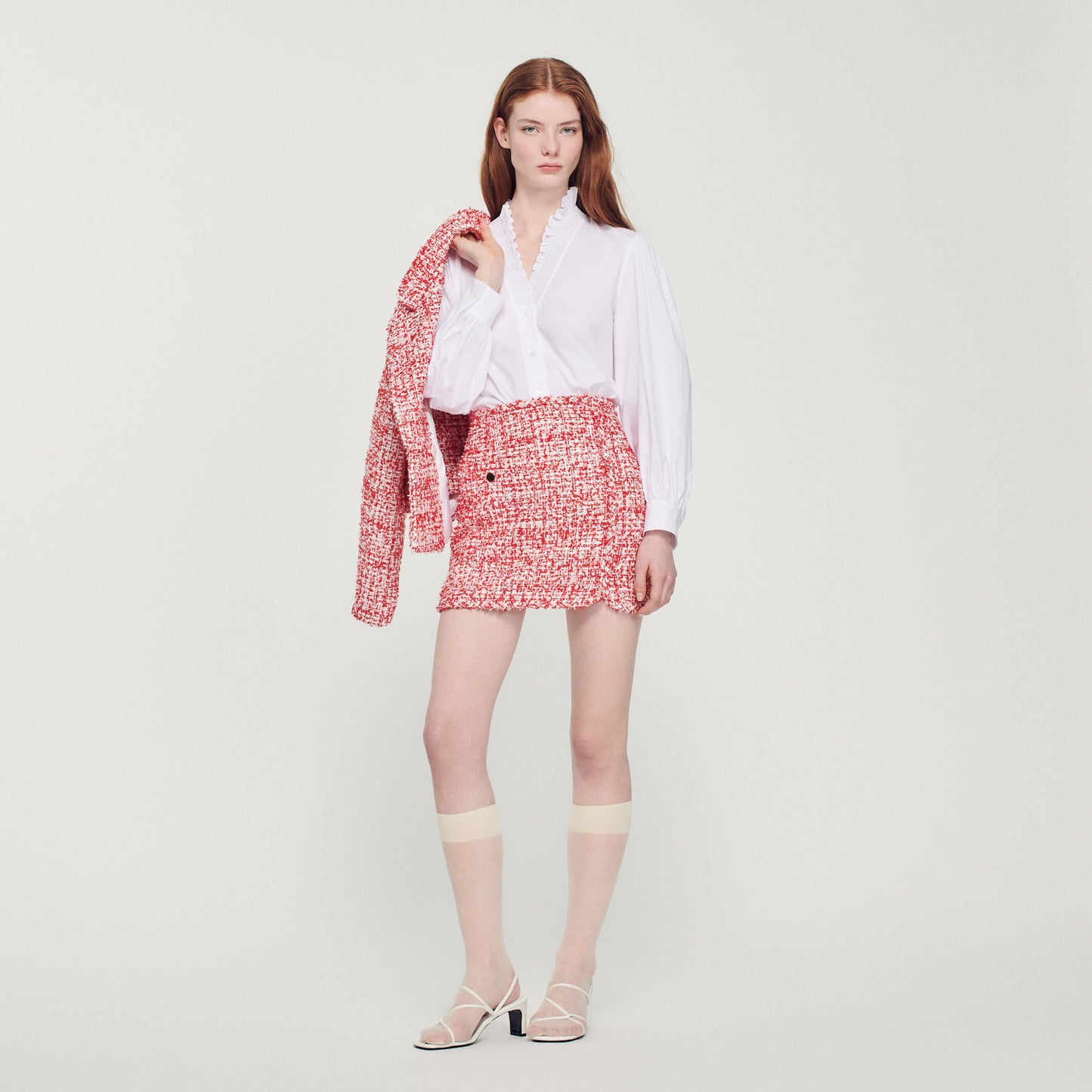 Falda corta de tweed