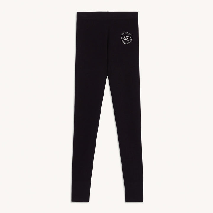 Legging de punto con bordado Mexique
