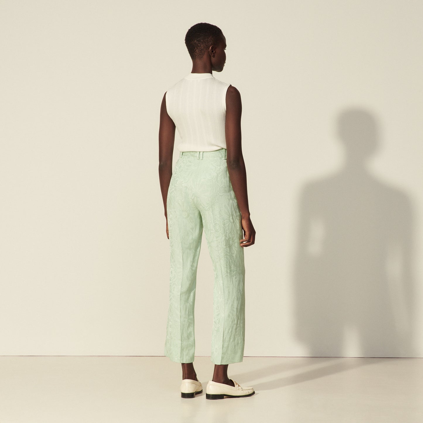 Pantalón de jacquard tono sobre tono Gabin