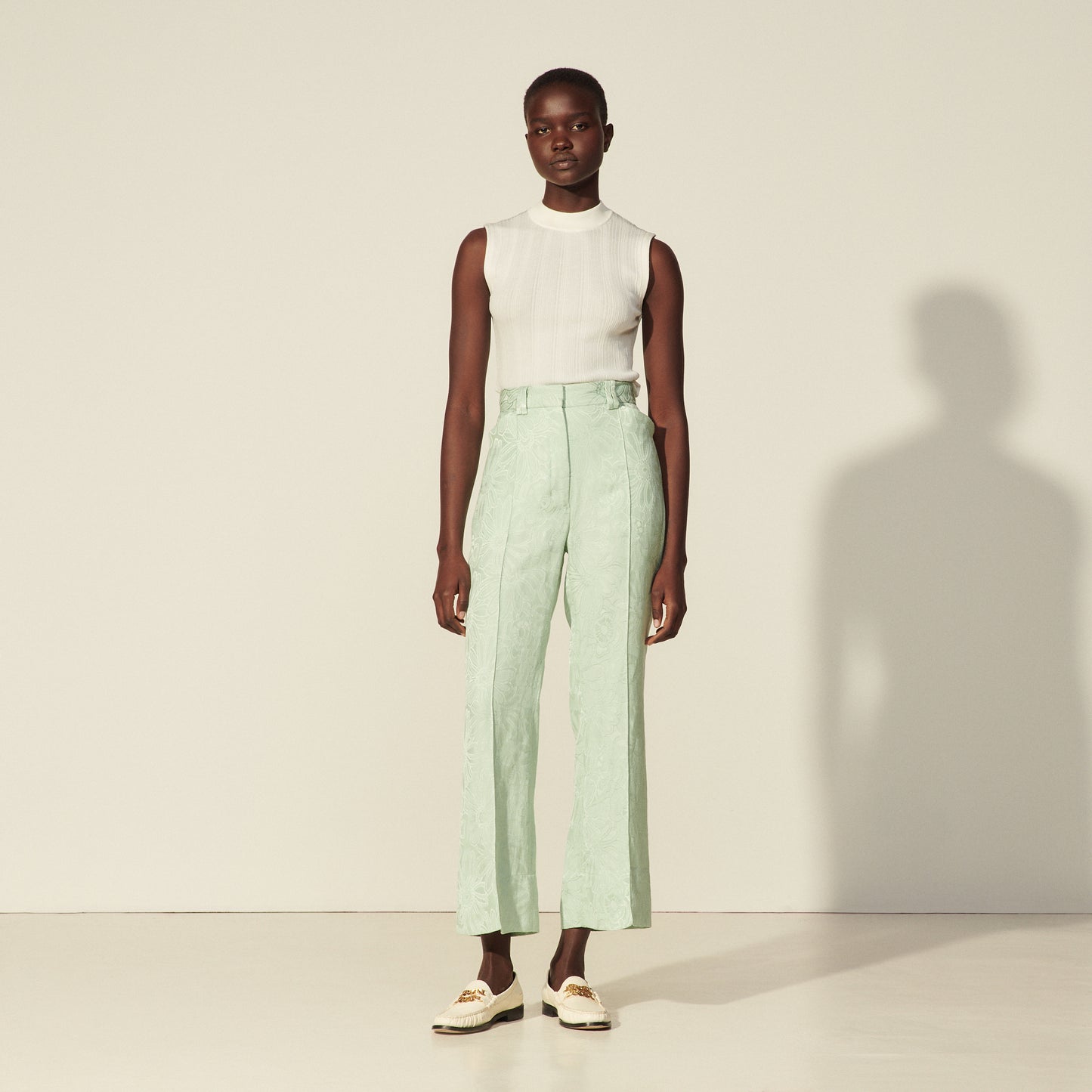 Pantalón de jacquard tono sobre tono Gabin