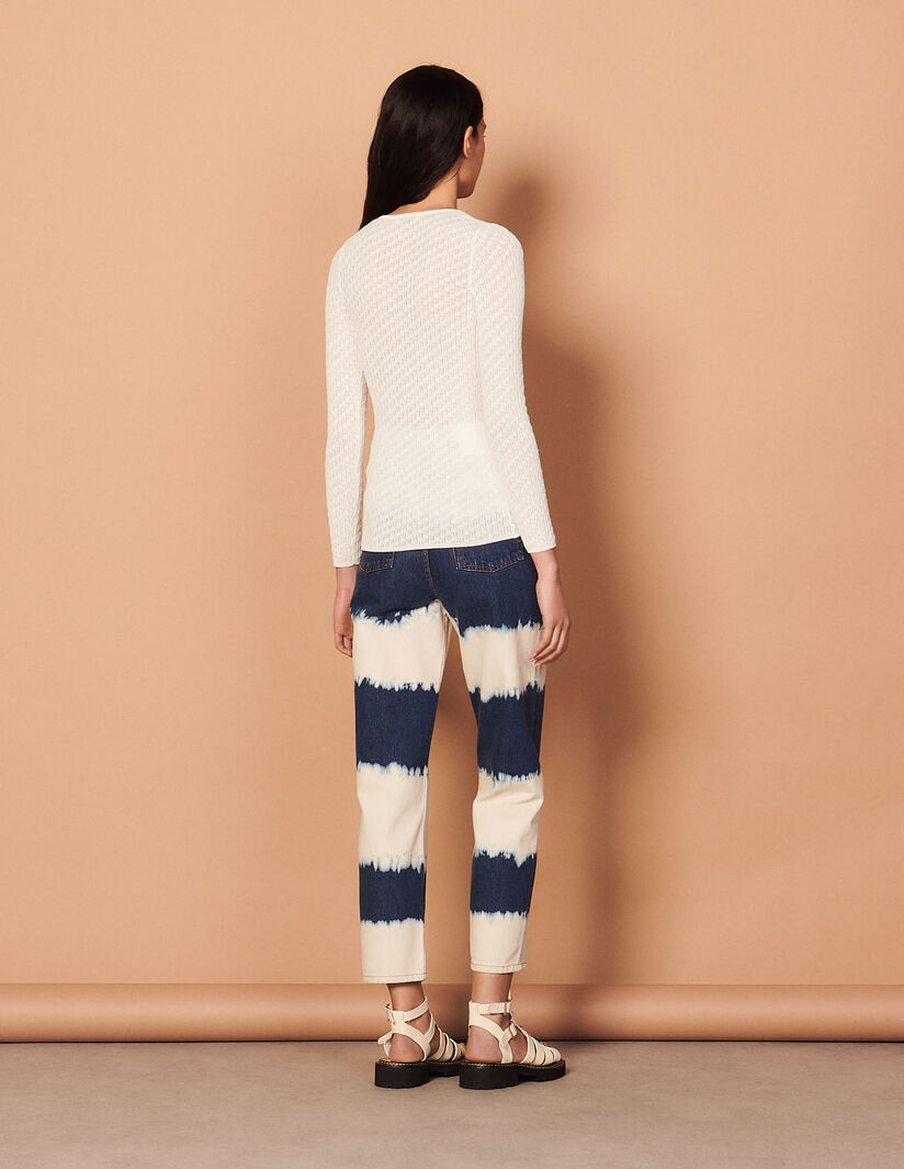 Jersey de punto pointelle con anilla