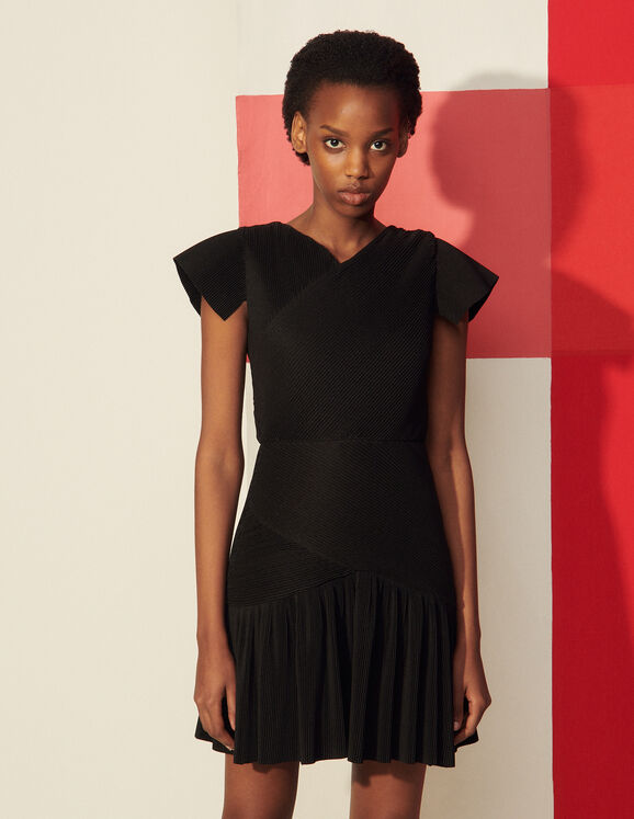 Sandro | Vestido corto plisado Odette
