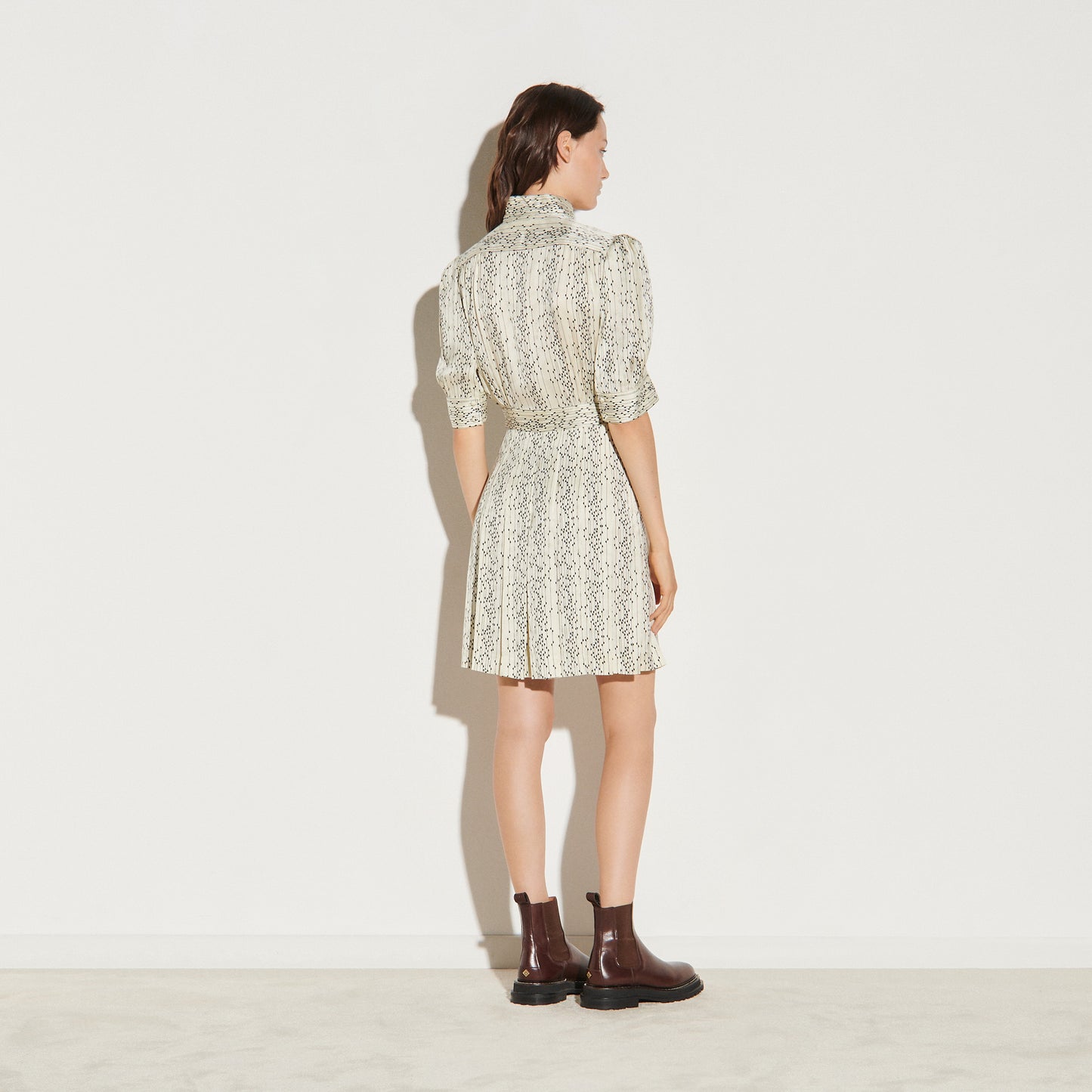Vestido camisero corto estampado Shirel