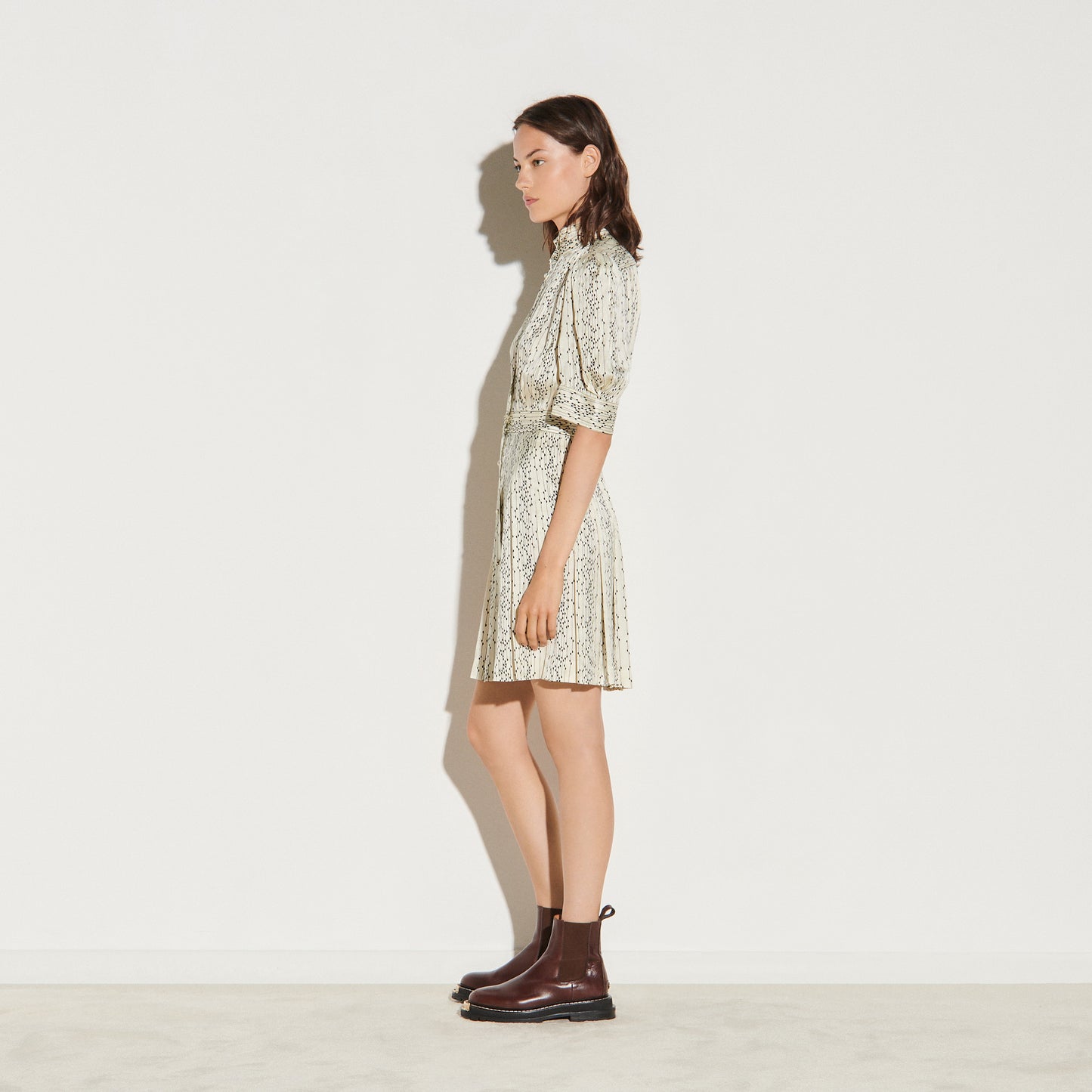 Vestido camisero corto estampado Shirel