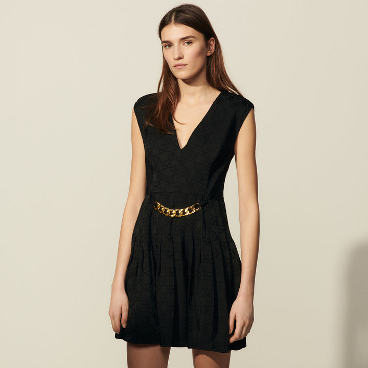 Sandro | Vestido corto jacquard tono sobre tono