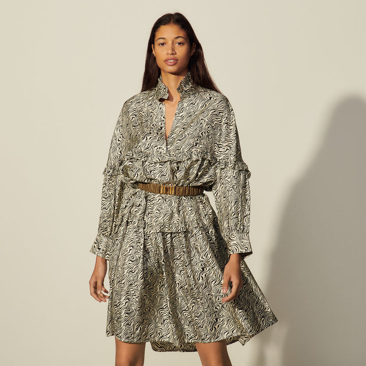 Sandro | Vestido oversize de seda estampado Salome
