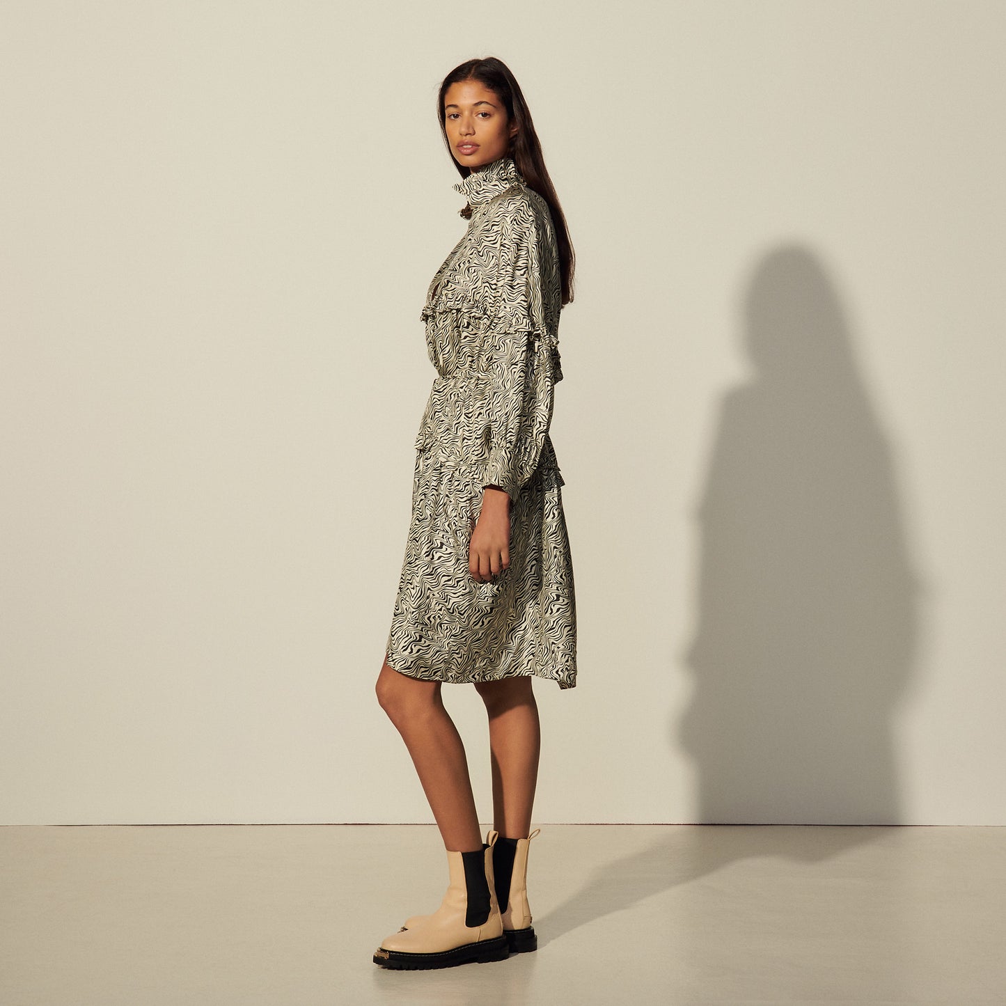 Vestido oversize de seda estampado Salome