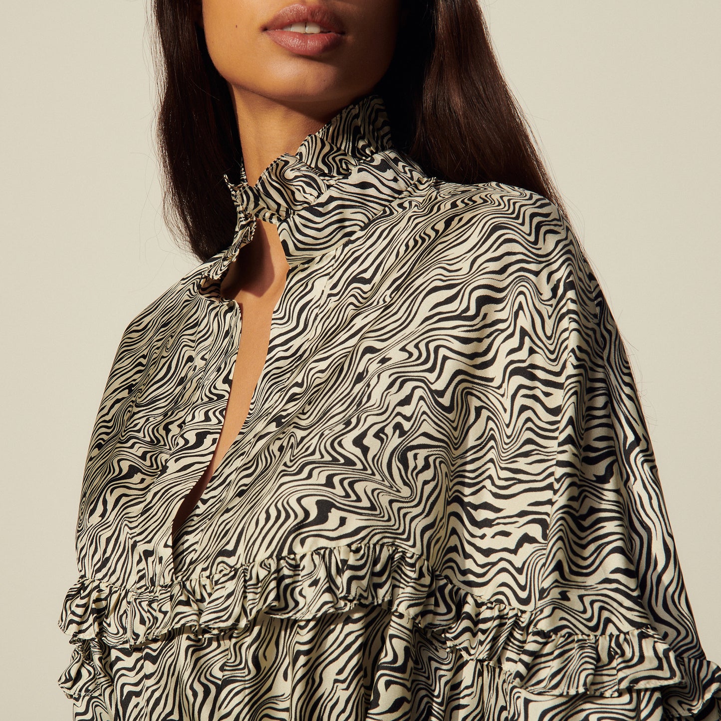 Vestido oversize de seda estampado Salome