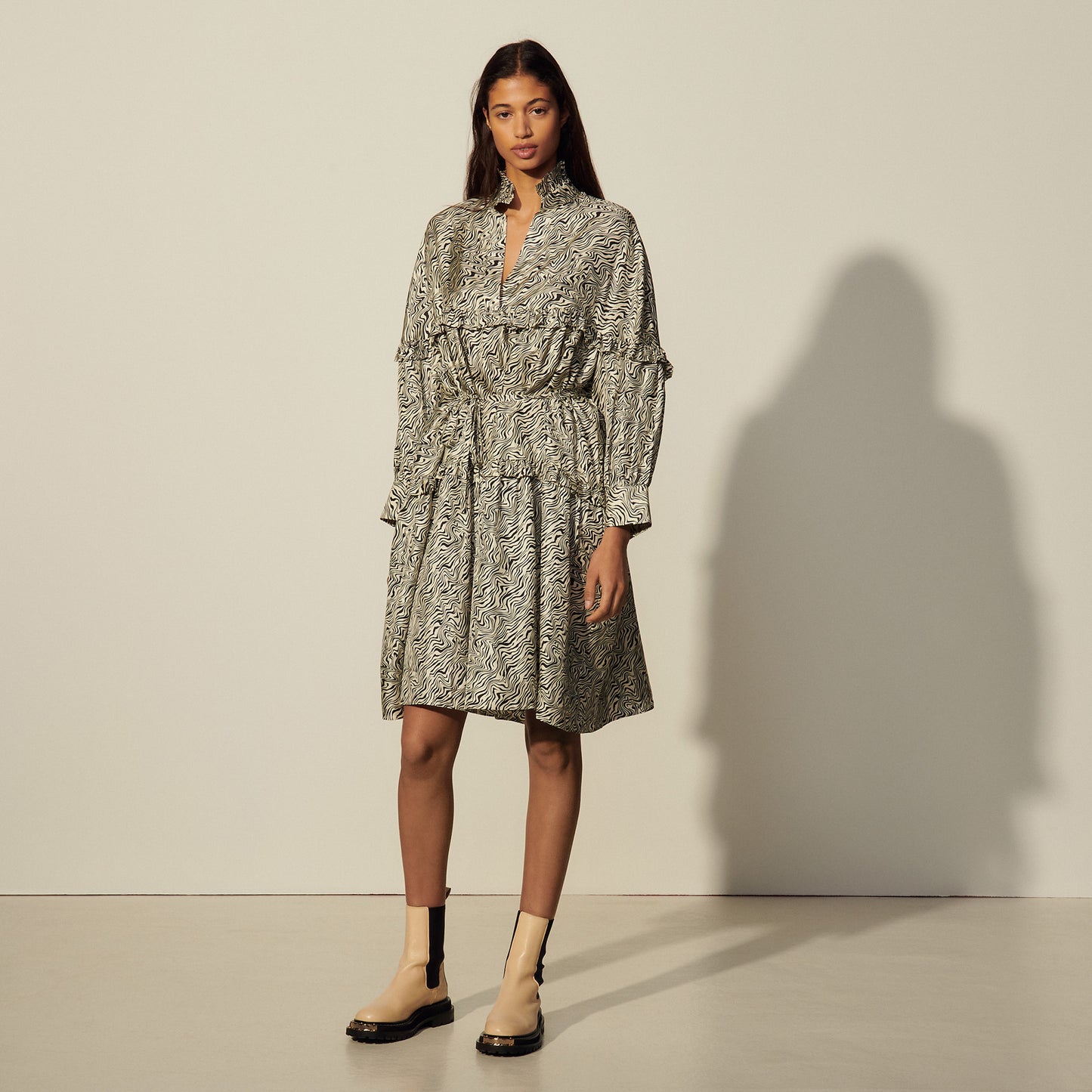 Vestido oversize de seda estampado Salome