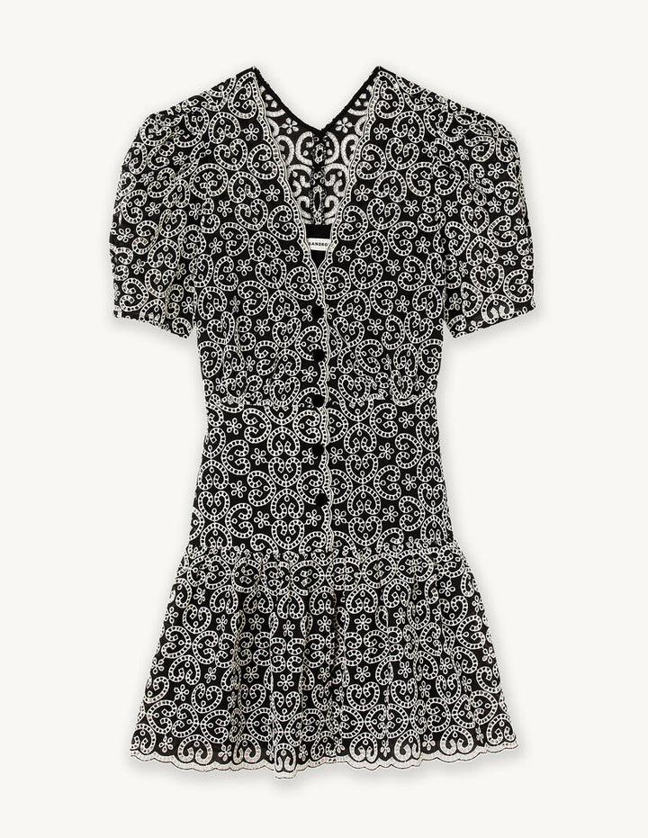 Vestido corto de guipur