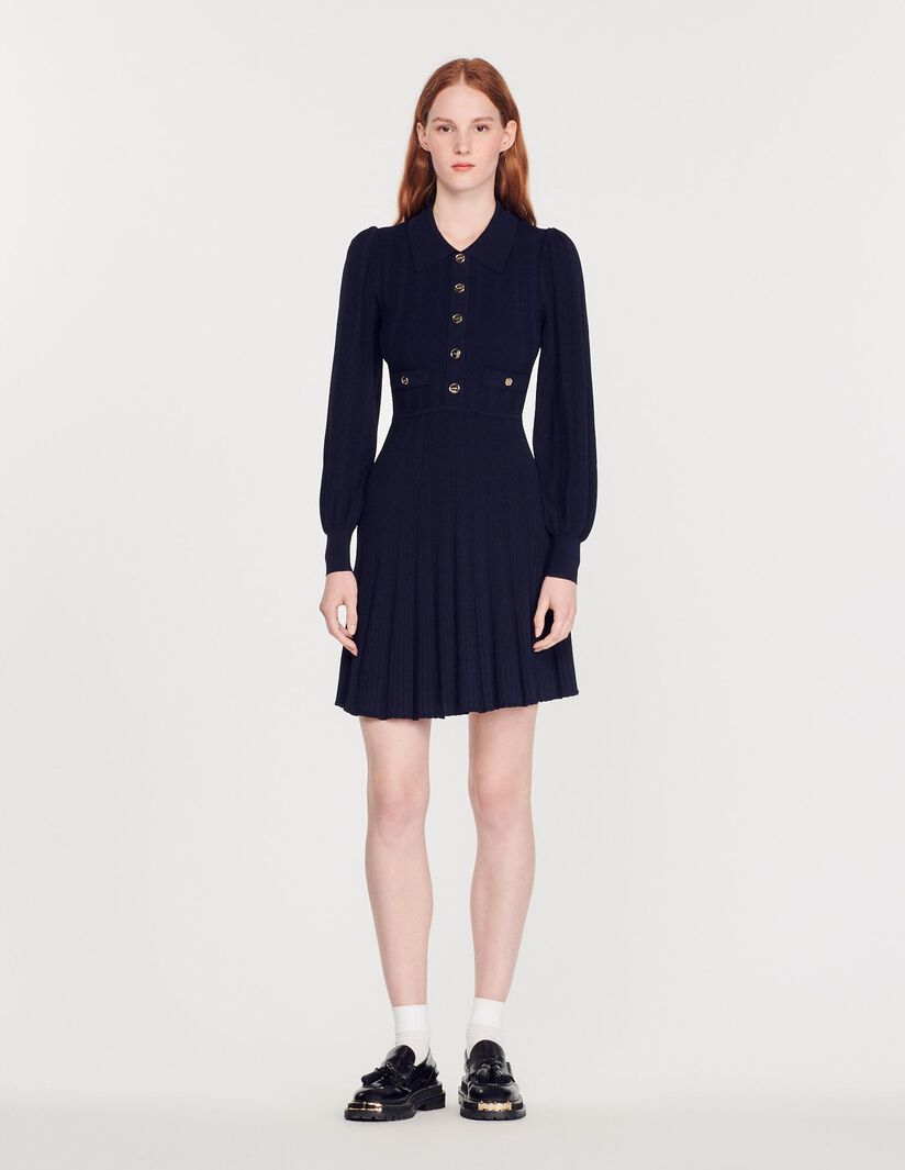 Vestido plisado de punto