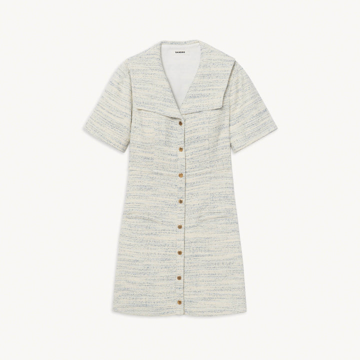 Vestido con cuello marinero de tweed