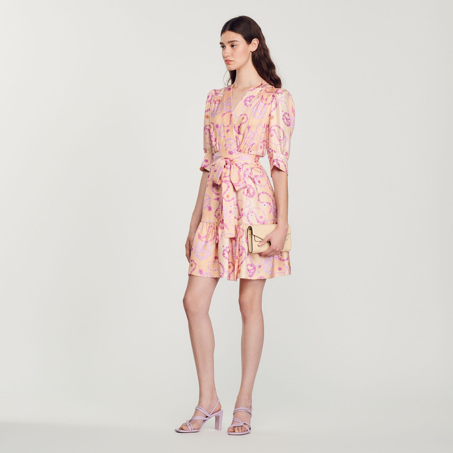 Vestido de seda con estampado Peace&Love