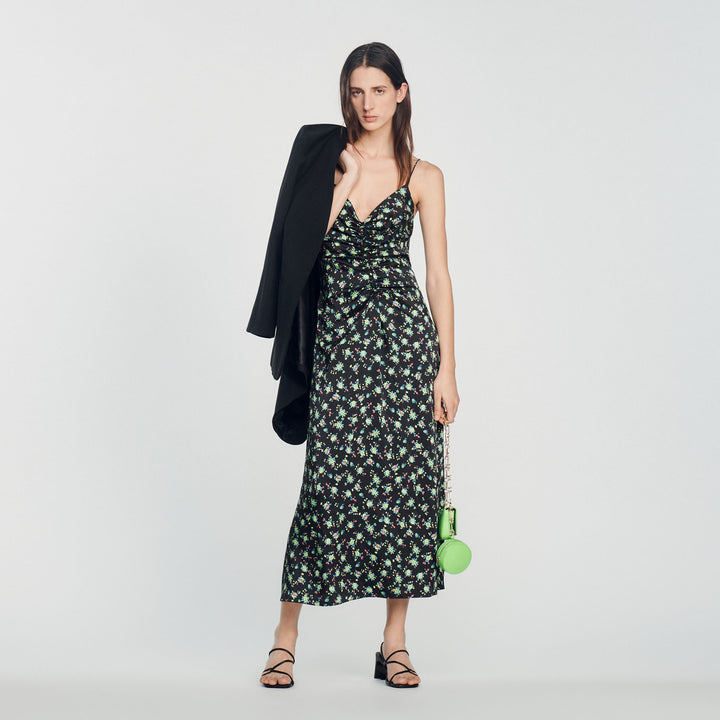 Vestido largo con estampado floral