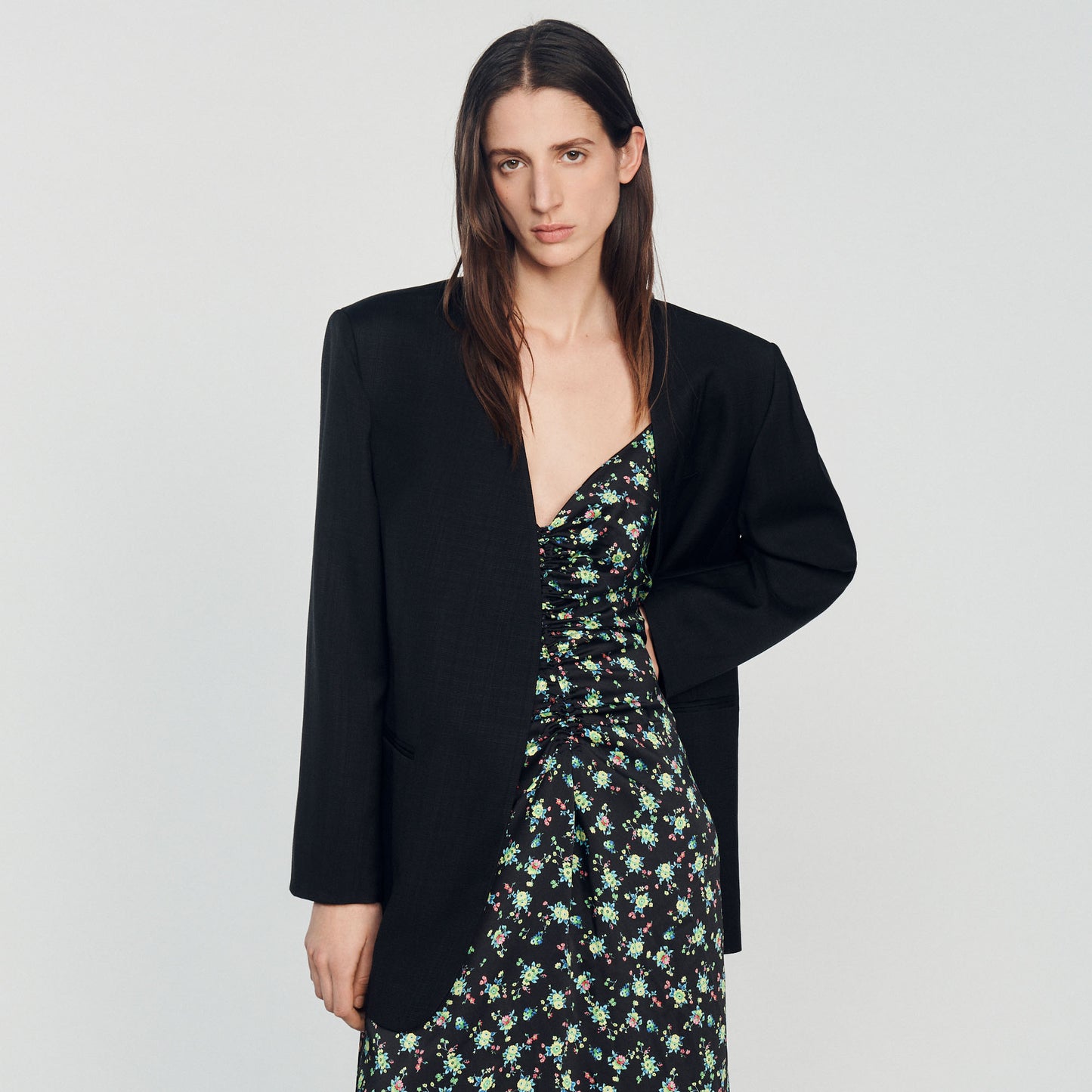 Vestido largo con estampado floral