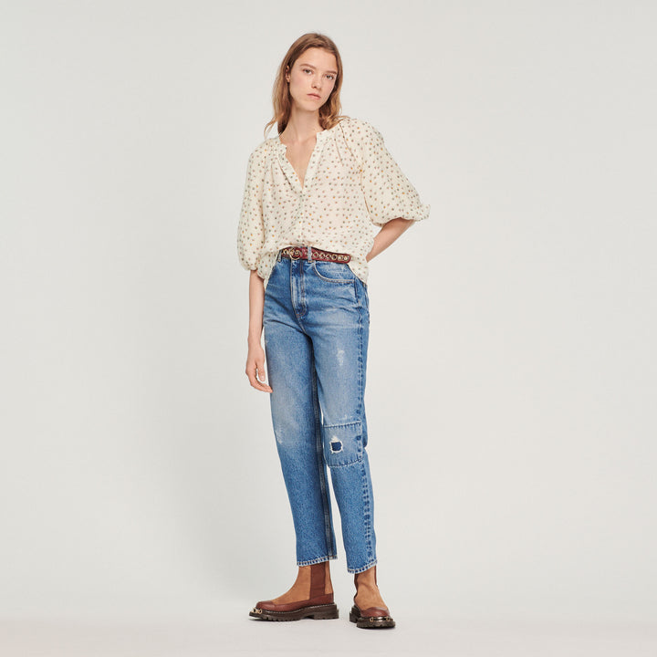 Top amplio con estampado Fleurs d’Été