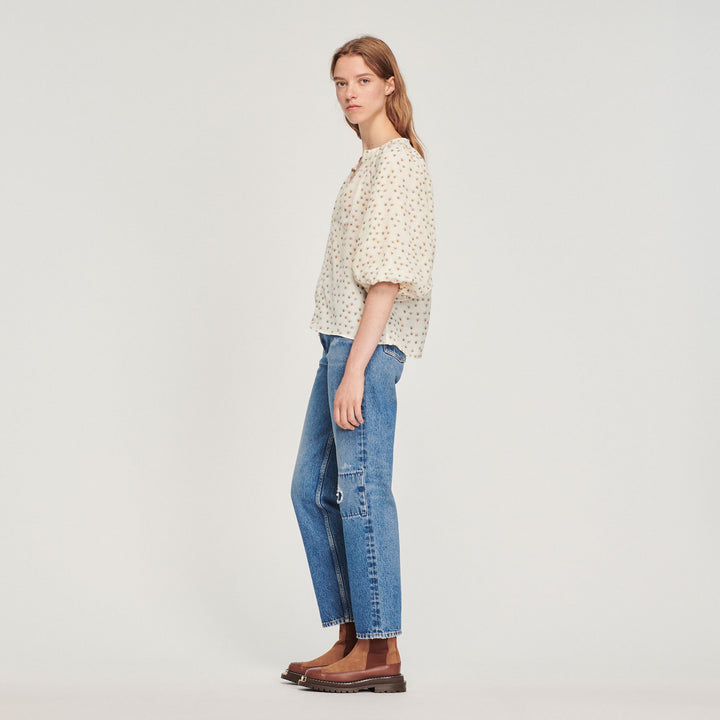 Top amplio con estampado Fleurs d’Été