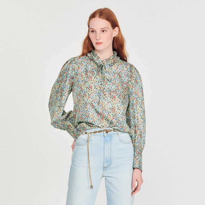 Blusa fluida con estampado Fleur Liberty