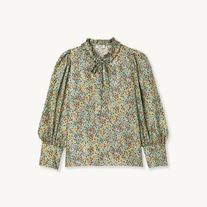 Blusa fluida con estampado Fleur Liberty