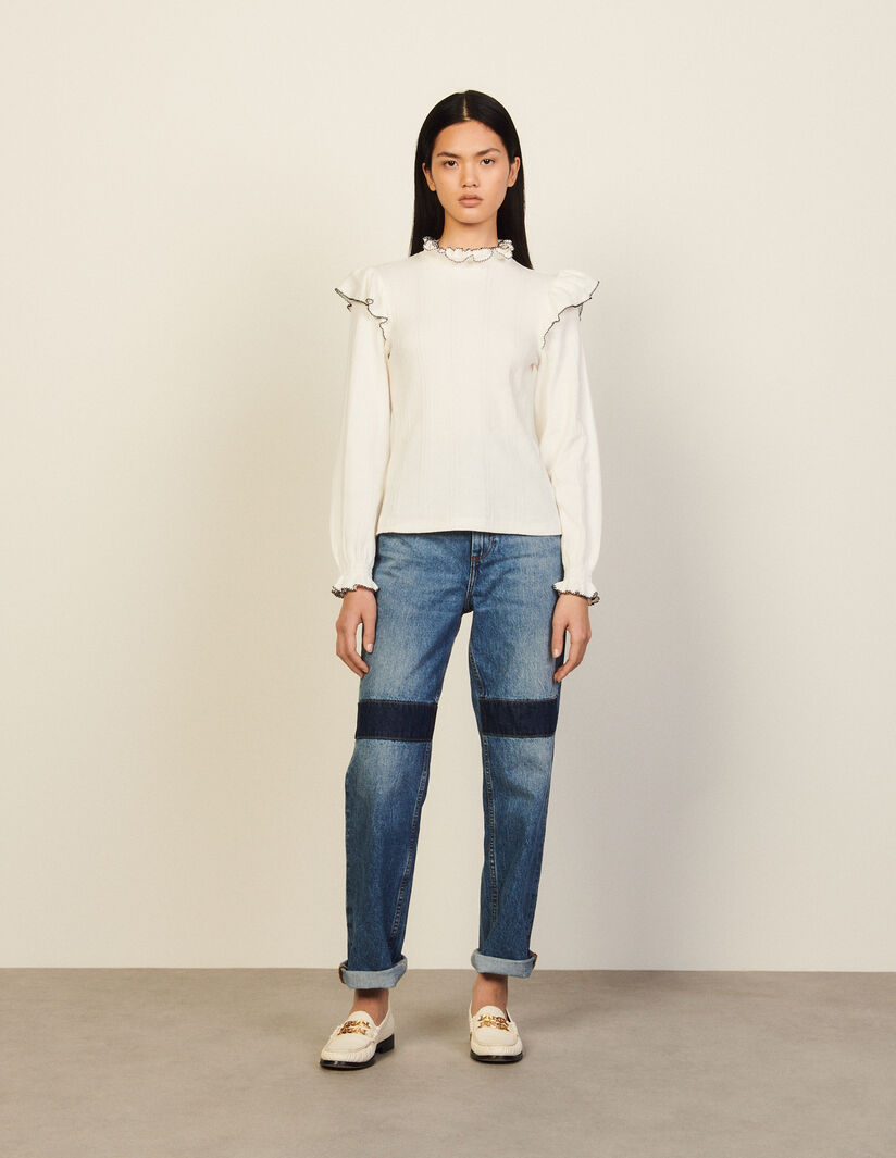 Camiseta de punto con volante
