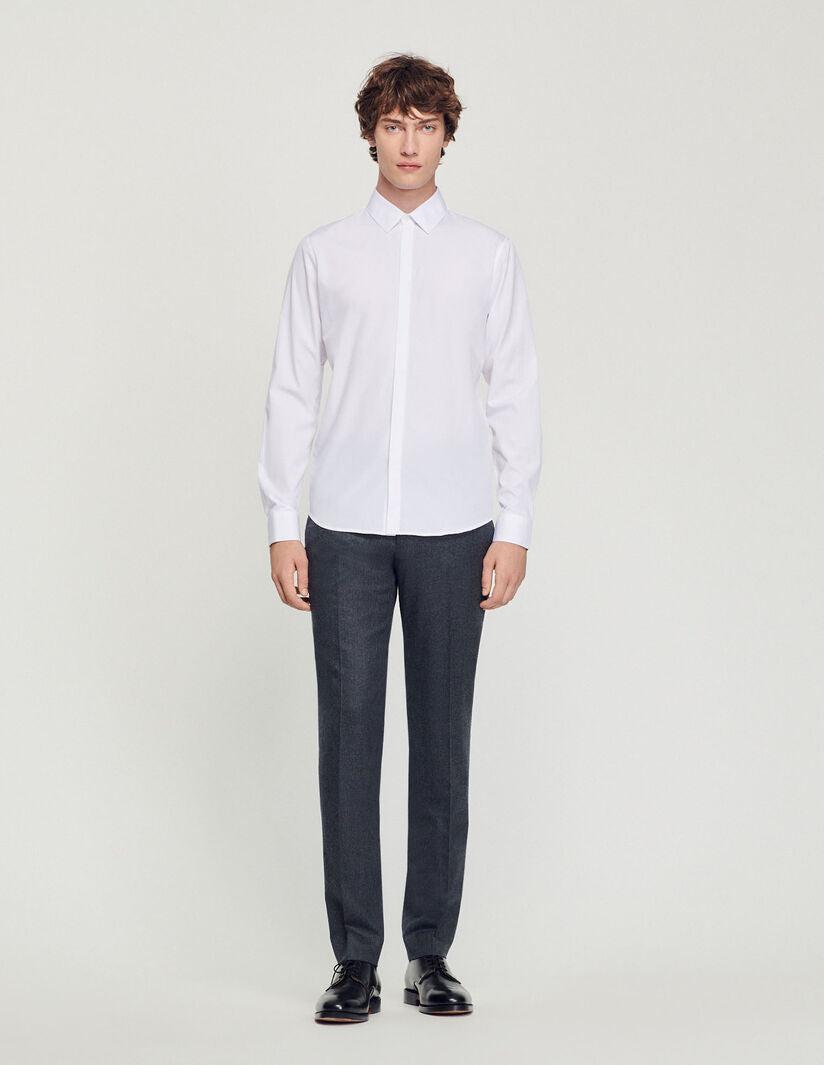Camisa con tapeta de popelina Hidden