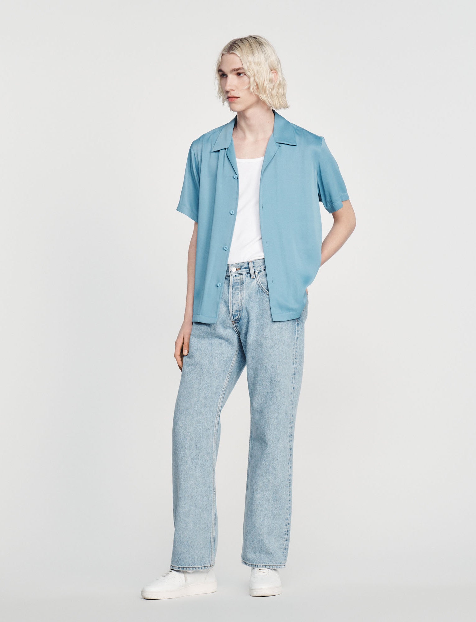 Camisa fluida de cuello