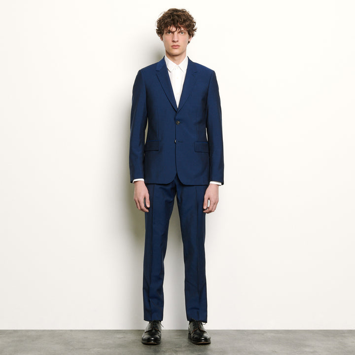 Chaqueta de traje de lana y mohair Formal Blue Op